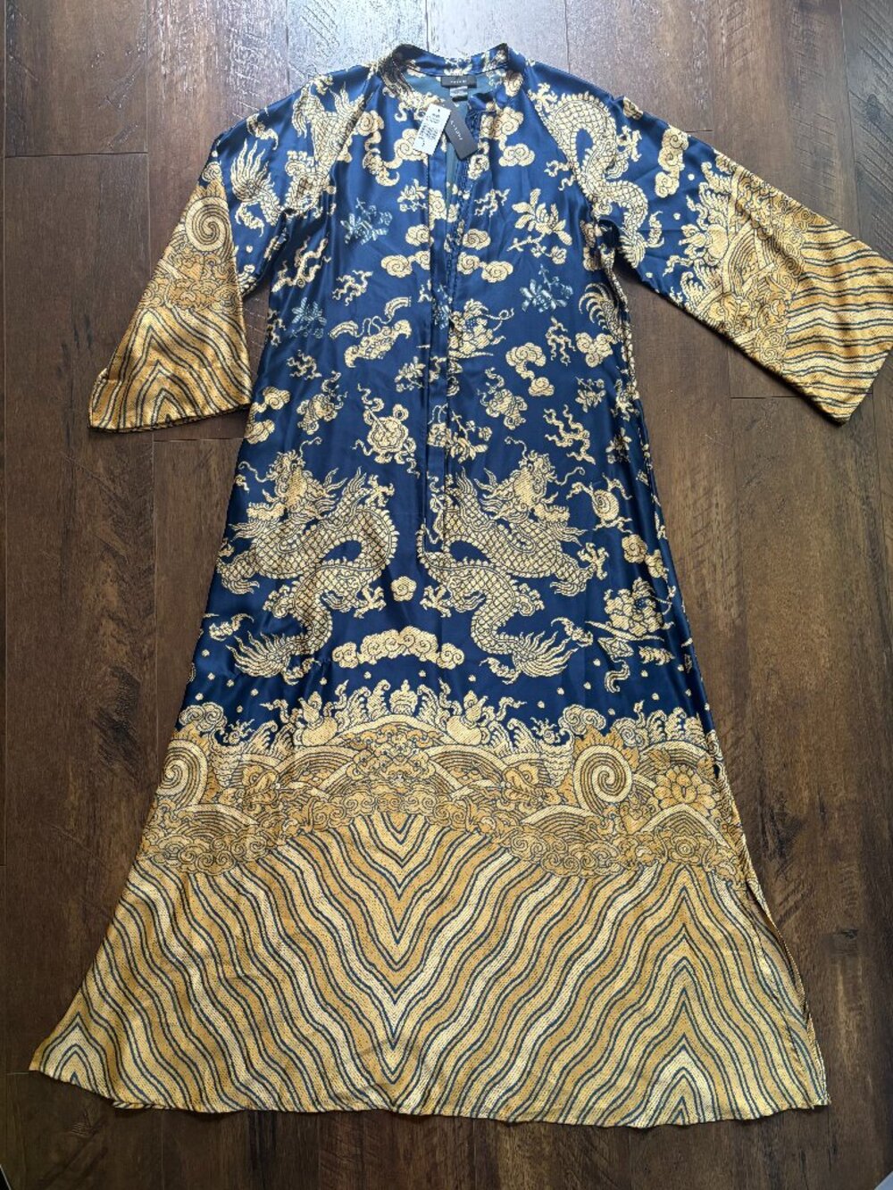 NWT Natori Imperial Dragon zip caftan